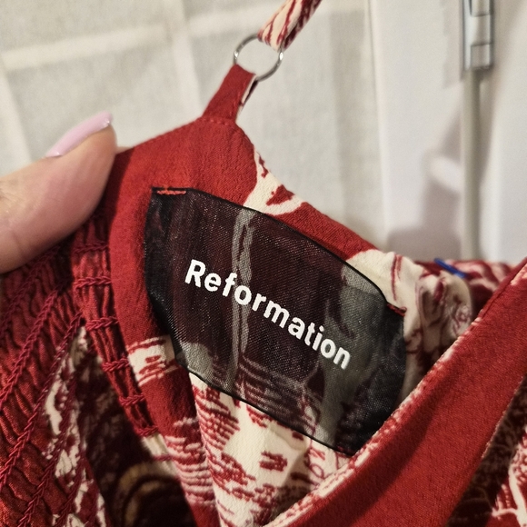 Reformation Red Mini Dres Sz 8 - Picture 4 of 8